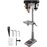 15 in Floor Drill Press, 7.5 Amp 120V Pure Copper Motor, 288-3084 RPM Variable Speed Cast Iron Bench Drill Press, 0-45&deg; Tilting Worktable, Tabletop Drilling Machine for Wood Metal