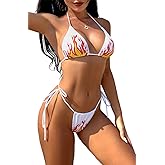 Sexy Halter String Bikini Set Two Piece Swimsuit for Women Triangle Bikini Swimsuits Suit Tie String Thong