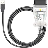 Alchiauto K+DCAN in PA EDIABAS OBD2 Diagnostic Cable for BMW E-Chassis | Supports ECU Recoding SI Reset Clear DTC, Compatible with NCS Expert WinKFP Programming Tool