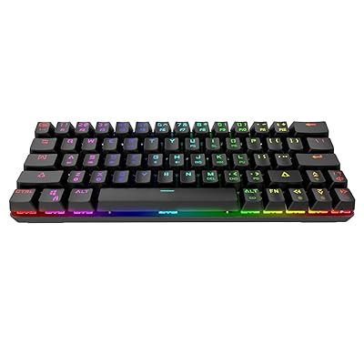 DIERYA DK63 Wireless 60% Mechanical Gaming Keyboard True RGB Backlit Bluetooth 4.0 Wired LED Computer Keyboard Compatible with Multi-Device iPhone Android Mobile PC Laptop - Brown Switch