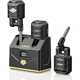 JAMELO 5.8GHz Guitar Wireless System with Charging Case 270&deg; Rotatable | Rechargeable Wireless Transmitter Receiver for Electric Guitar Bass Keyboard, 4 Channels, 18H Playtime, 65FT Range