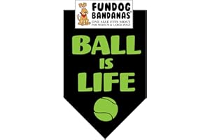 FUNDOG BANDANAS BALL IS LIFE Dog Bandana (One Size Fits Most for Medium to Large Dogs)