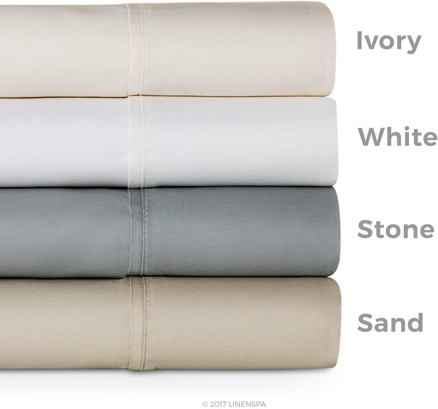 Linenspa 600 Thread Count Ultra Soft, Deep Pocket Cotton Blend Sheet Set - Queen - White: Home & Kitchen