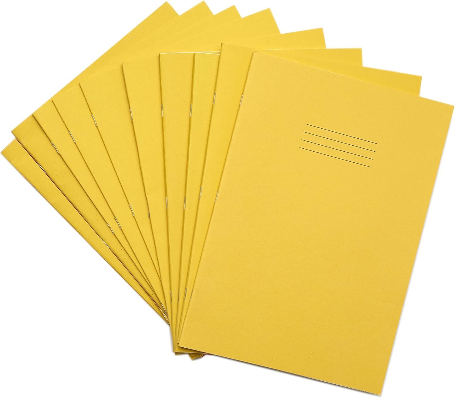Rhino A4 Exercise Books, 80-Page / 8mm Lined with Margin Paper Notebook, 10-Pack, Office & School Stationery Supplies, Yellow
