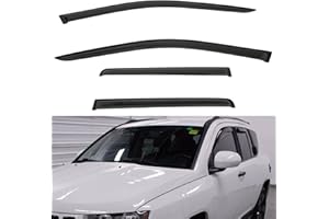LQQDP 4pcs Front+Rear Smoke Tint Sun/Rain Guard Outside Mount Tape-On Vent Window Visors Compatible with 11-16 Compass 17 MK Old Body