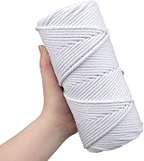 jijAcraft 4MM White Macrame Rope 100M Cotton String Craft Twine view 3
