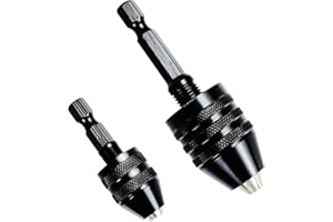 Runseaway 2PCS 1/4" Hex Shank Keyless Drill Chuck Adapter Set, Quick Change 0.3-3.6mm, 0.3-6.5mm Converter for Power Drills, Screwdrivers, Impact Drivers