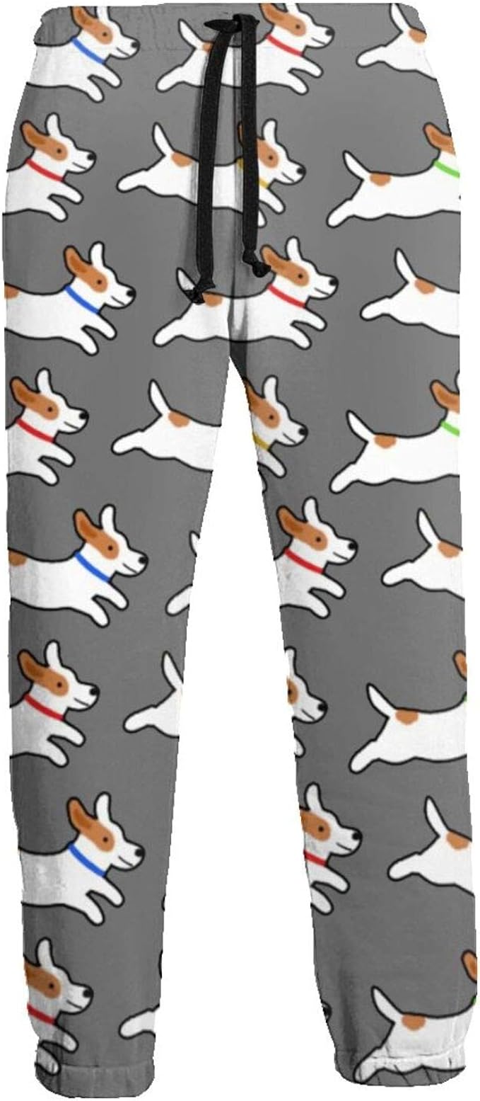 Amazon かわいいジャックラッセルテリアメンズジョガーカジュアルパンツ ハイキングランニングアウトドアスポーツパンツ フィットネス トレーニング ロングパンツ 通販