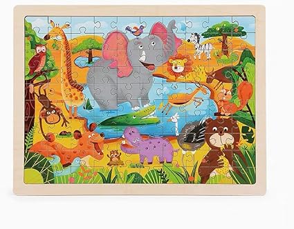 Adeeing 100Pcs/Set Puzzles Board Learning Educational Interesting Wooden Toys for Kids Girls Boys