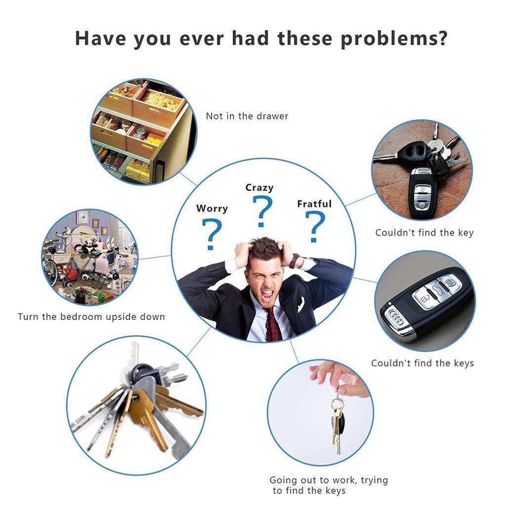 GuGio Wireless Key Finder Phone Finder Smart Tracker Locator with LED Flashlight Anti Lost [1 Remote Control Transmitter 4 Receivers] Anything Finder Alarm Reminder Quickly Find Your Lost Items