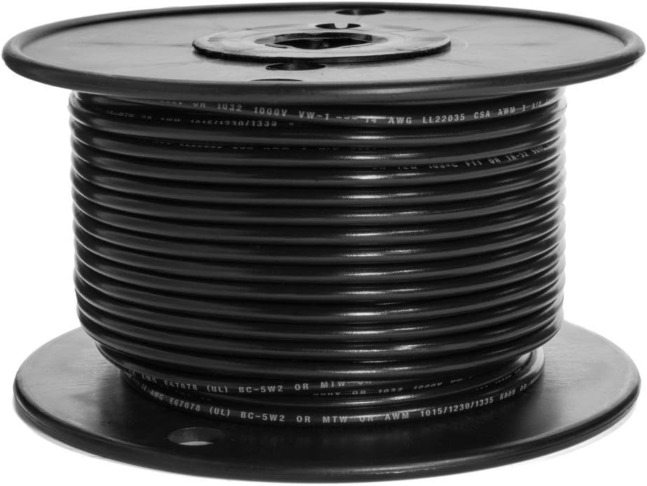 EWCS 14 AWG UL Approved Marine Grade Primary Tinned Copper Boat Wire Rated 600 Volts Spec - Red - 100 Feet - Made in USA : Sports & Outdoors