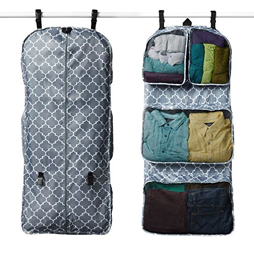 RuMe Tri-fold Garment/Clothing Travel Organizer Bag With Attached Packing Cubes For Clothes And Shoes (Downing)