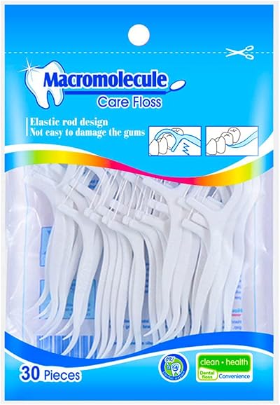 HouChanges Floss Sticks Dental Floss Picks 2 in 1 Cardamom 30Pcs