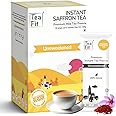 TeaFit Premium Zero Sugar Instant Saffron Tea Pack of 10 Sachets (140gm) | Kashmiri Mongra Saffron Premix | No Sugar Milk Tea | Instant Tea Premix | Kesar Chai Powder