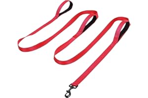 Jiozermi 10ft Dog Leash with 3 Handles, Heavy Duty Dog Lead with Padded Traffic Handle, Reflective Stitching Large Leash for 