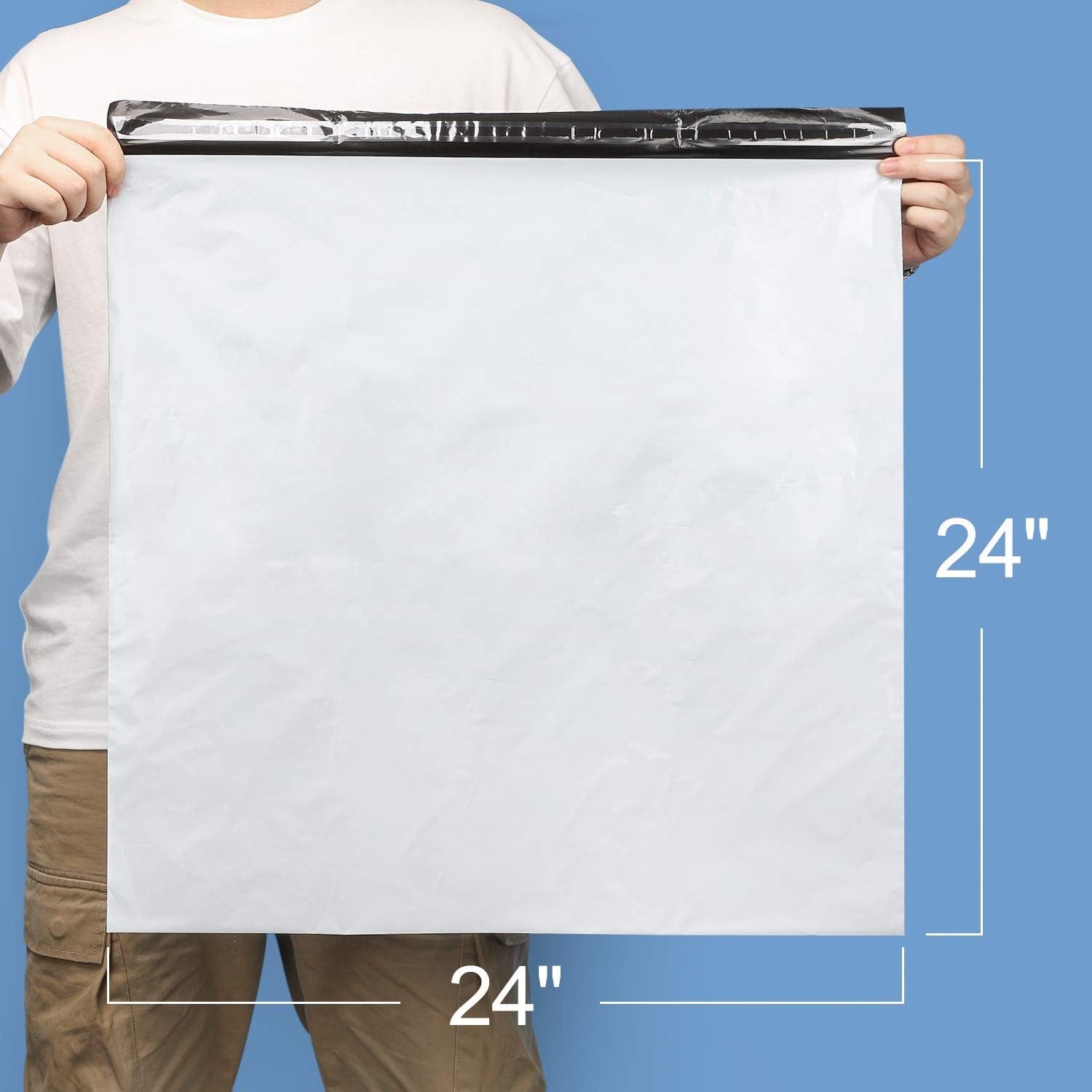 Metronic 100 pack 24x24 Shipping Bags White Poly Mailer with Self Adhesive, Waterproof and Tear-proof Postal Bags large mailing bags : Office Products