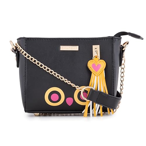 Chumbak Womens PU Black Sling Bag
