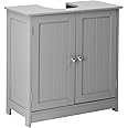 Bonnlo Pedestal Under Sink Storage Bathroom Vanity with 2 Doors Traditional Bathroom Cabinet Space Saver Organizer 23 5/8" x 11 7/16" x 23 5/8" (L x W x H) (Grey)