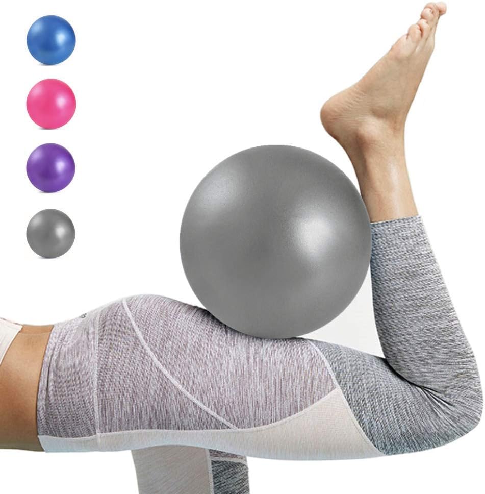 Kalovin Pilates Ball, Mini Exercise Ball, 9 Inch Small Bender Ball with Inflatable Straw for Yoga, Pilates, Barre, Physical Therapy, Stability Exercise Training Gym