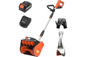 MAXLANDER Cordless Snow Shovel, 20V 12-Inch Electric Snow Shovel with LED Light, Directional Plate & Adjustable Handle, Cordl