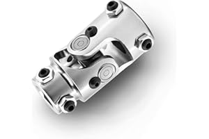 ALEJEKNA 1" DD X 3/4" DD Steering Universal Joint U Joint Shaft Coupler Universal Coupling(Single Chrome)