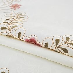 WELLYUK 33 Inch X 33 Inch Vintage Embroidered Pink