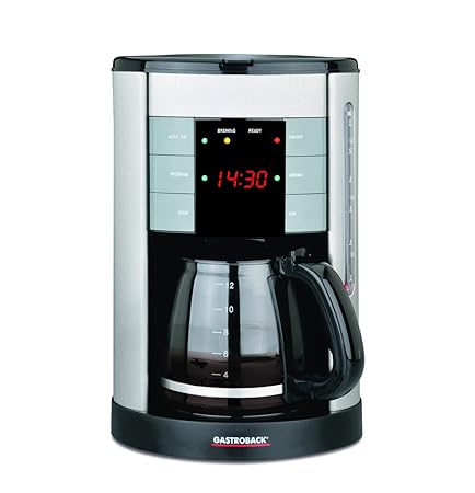Gastroback 42703 Design Coffee Aroma Plus, Filterkaffeemaschine, 12 Tassen, 1,7 Liter, LED Display und 30 Minuten Warmhaltefu