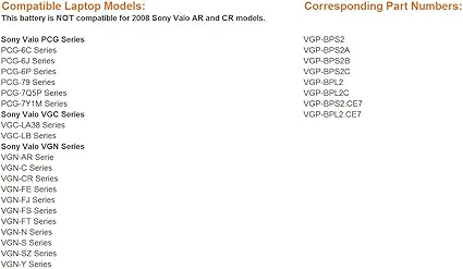 Lb1 High Performance New Battery For Sony Vaio Pcg 6q1l Laptop Notebook Computer 6 Cells 4400mah 11 1v 18 Months Warranty Amazon Co Uk Computers Accessories