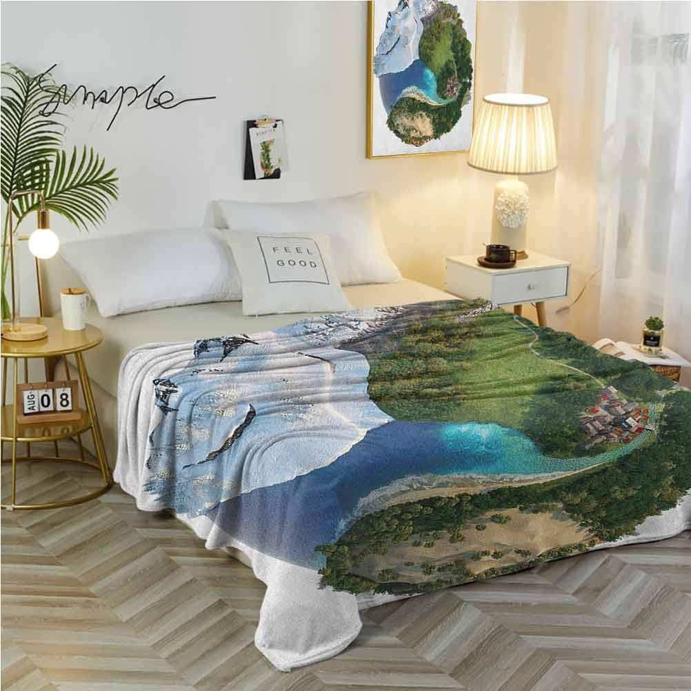 alisoso 50" W x 70" L Earth Throw Blanket for Couch Super