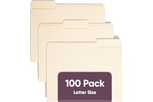 Smead File Folders Letter Sized, 1/3-Cut Tab, Assorted Positions, Letter Size Manila Folders, 100 Per Box (10381)