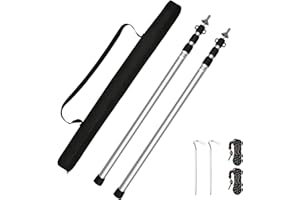 Tiandirenhe Camping Tent Pole, 230cm Awning Poles Thicken Aluminum Alloy Tent Support Rods Beach Shelter Tarp Awning Pole for