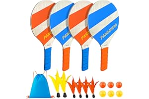 PANDAHERO Badminton Set with 4 Paddle Ball Rackets, Easter Basket Stuffers for Teens, Easter Basket Essentials Gifts for Adults