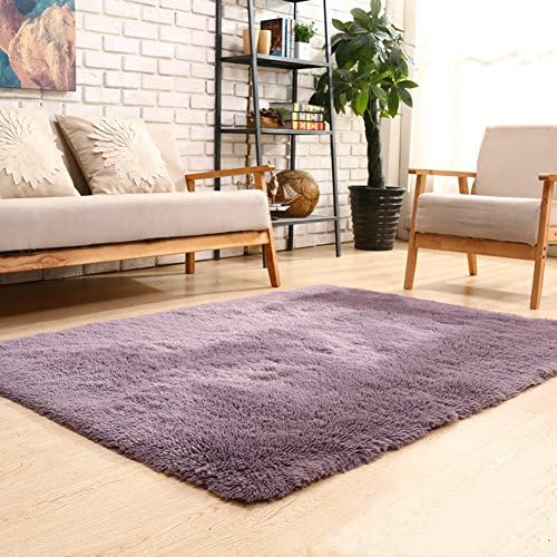 Area Rugs for Livingroom Careu Modern Soft Plush Carpet,4×5.2ft (light purple)