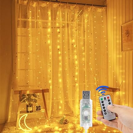 Amazon Com Aifulo 300 Led Curtain Lights String Fairy Lights