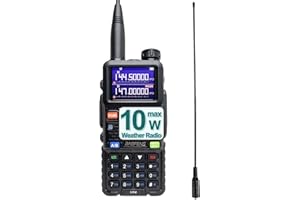 BAOFENG 5RM Ham Radio Handheld Long Range NOAA Receiver Walkie Talkies, 10W Tri-Power 999CH Two Way Radio 144-148Mhz 430-450M