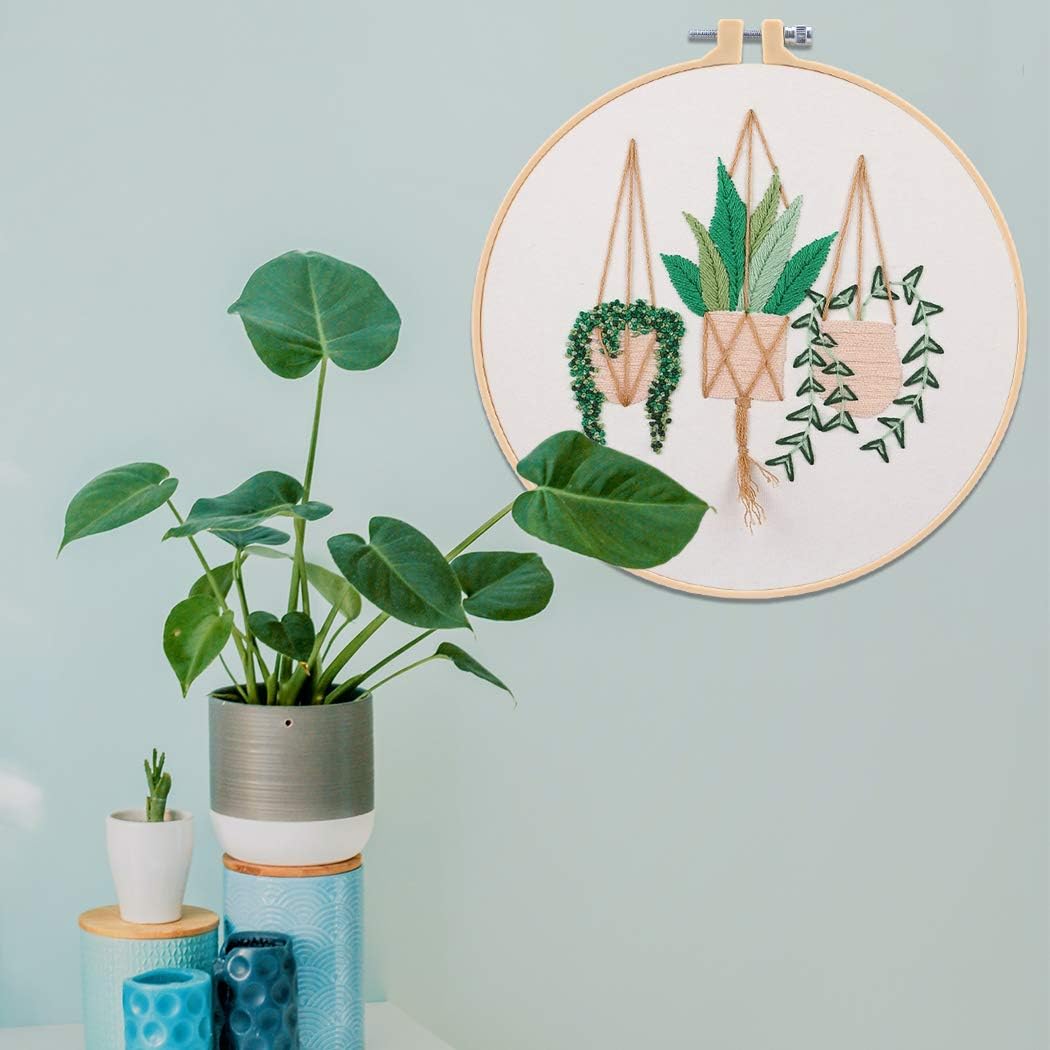 MWOOT Full Range Embroidery Starter Kit, DIY Cross Stitch Stamped Embroidery Kit for Adults Beginner Starter (Plants Flowers) - Image 3