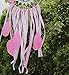 Handmade Indian Real Feathers Dream Catcher Wall Hanging Car Hanging Decoration Ornament Gift (Pink Flowers)
