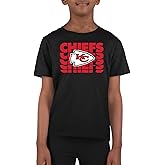 Team Fan Apparel NFL Youth Repeating Logo Football T-Shirt Unisex Tag Free Comfortable, Kids Boys Girls, Lightweight Soft