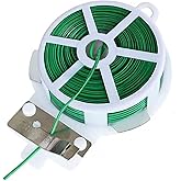 Twist Tie, 328 Feet (100m), green cable ties with Cutter, Garden Plant Ties Reusable, Green Twist Ties for plants Gardening T