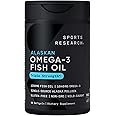 Sports Research® Omega-3 Fish Oil 1250 - Triple Strength Fish Oil Supplement from Wild Alaska Pollock - MSC Certified Sustain