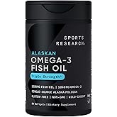 Sports Research® Omega-3 Fish Oil 1250 - Triple Strength Fish Oil Supplement from Wild Alaska Pollock - MSC Certified Sustainable · Non-GMO · Soy Free - 90 Softgel Capsules