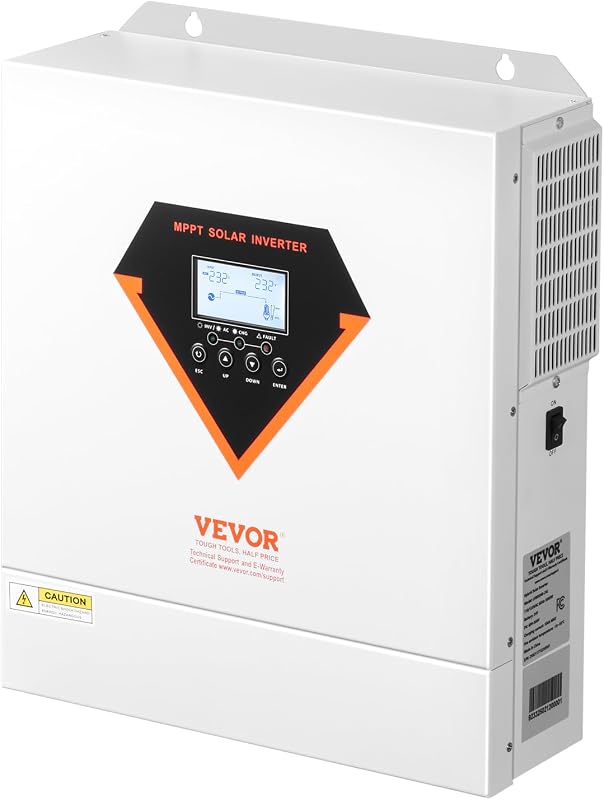Onduleur Solaire Hybride 6000 W Chargeur à Onde Sinusoïdale Pure Tout-en-un, 48 V CC vers 220/230 V CA Monophasé, Contrôleur Solaire MPPT 120 A Intégré, pour Systèmes Photovoltaïques Hors Réseau