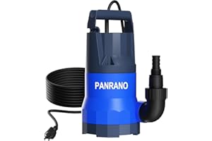 PANRANO Sump Pump 3/4HP Submersible Utility Water Pump 3500GPH Portable Water Transfer Pump for Pool Draining Garden Basements Hot Tub Pond Flood Yard with Adapters