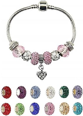 Amazon White Birch チャームブレスレット レディース ガールズ パンドラブレスレットdiyジュエリー ピンク ブレスレット 通販