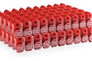 Betertek Peg Hook Locks Stop Lock 100pcs Plastic red Stop Locks Retail peg Hook Security Locks pegboard peg Locks Retail Security Display Hook Lock