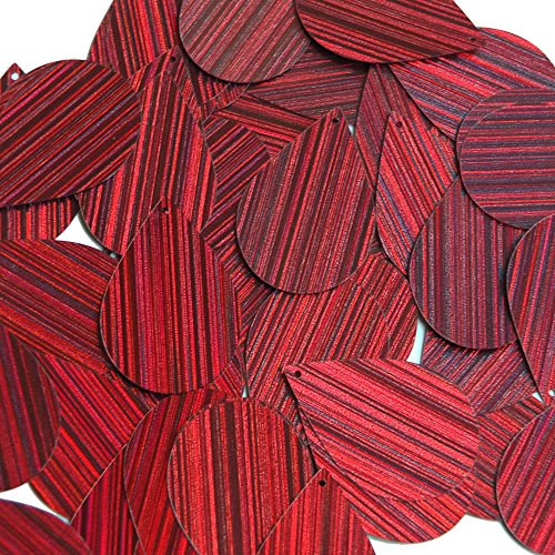 Sequin Teardrop 1.5 inch Red Wine Burgundy City Lights Reflective Metallic Couture Loose Paillettes. Made in USA.
