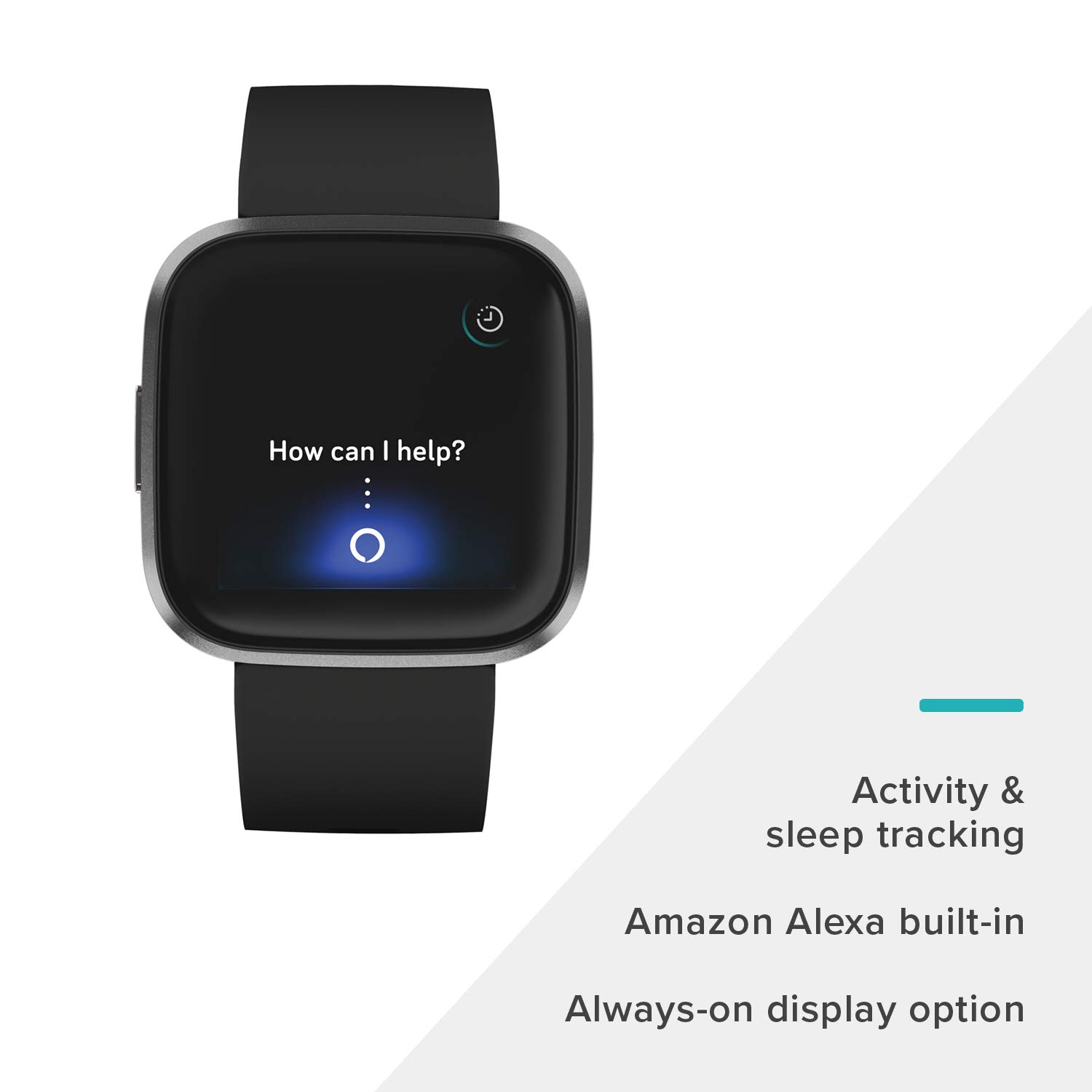 Fitbit Versa 2 Health & Fitness Smartwatch with Heart Rate, Music, Alexa Built-in, Sleep & Swim Tracking, Black/Carbon, One Size (S & L Bands Included)