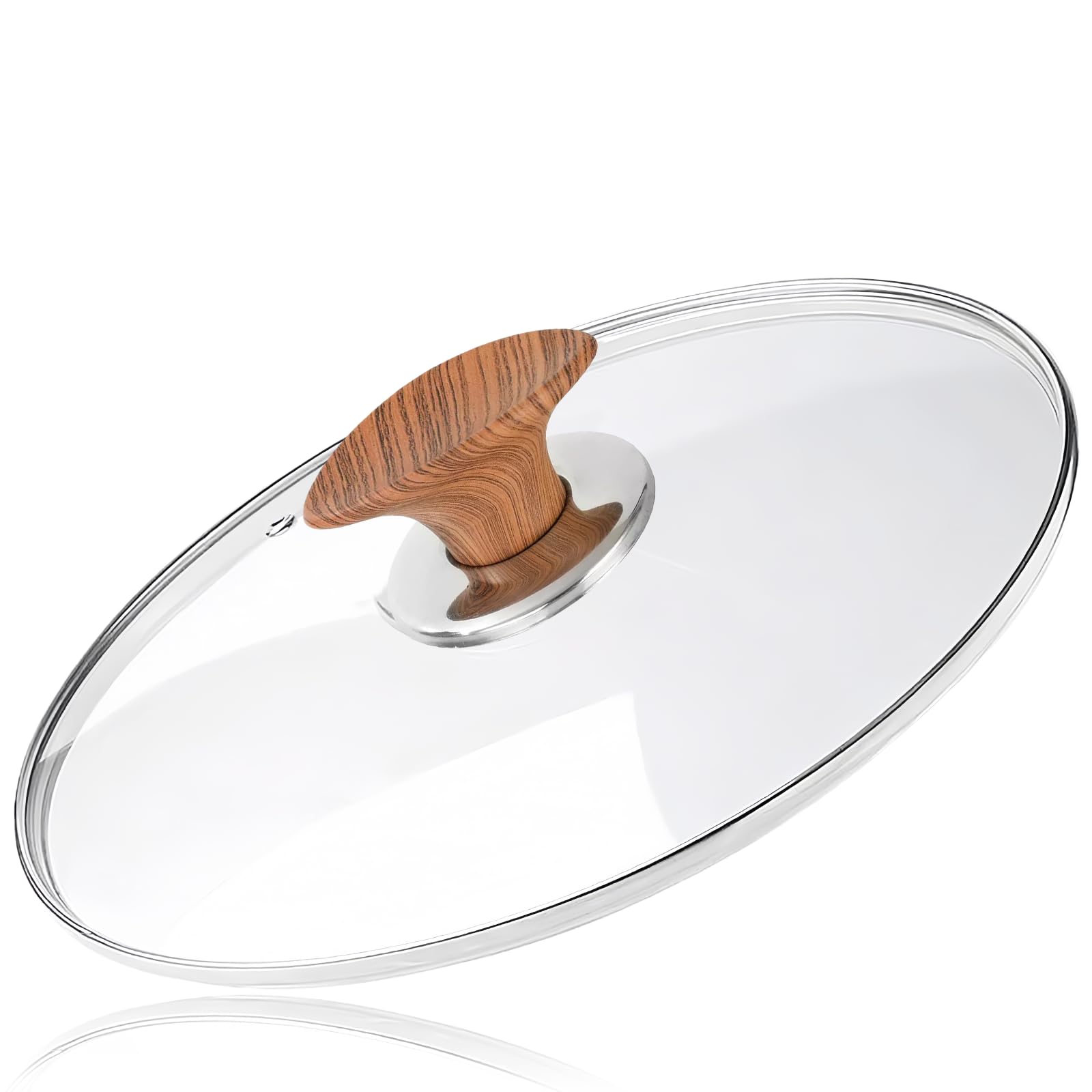 Photo 1 of 12 Inch Pan Lid for Frying Pan, Tempered Glass Lid Pot Cover, 6,8,9.5,10.5,11,12,12.5 Inch Universal Pan Lid for Pots Skillets