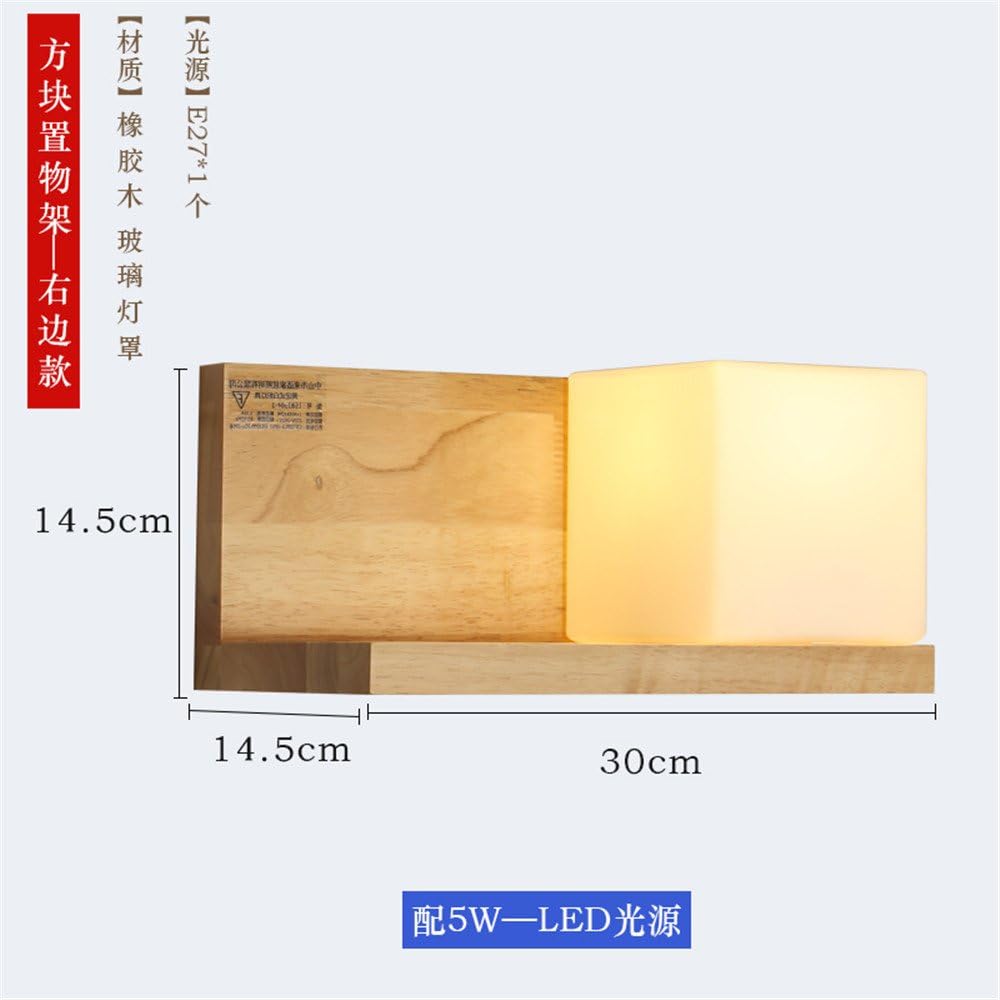 ShengYe Modern Vintage Sconce Wall Light Wall Lamp Solid wood wall lamp Japanese aisle living room bedroom bedside wall lamp shelves bookshelf wall lamp [Energy Class A+++]