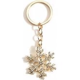 Snowflake Keychain with Rhinestone Womens Bling Winter Keycharm Sparkling Winter Charm for Women Icy Elegance Gift Idea Frosted Crystal Accessory